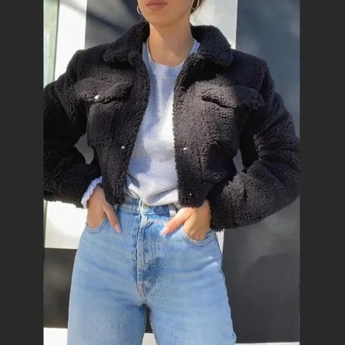 'Fiora' Cropped Snap Down Jacket