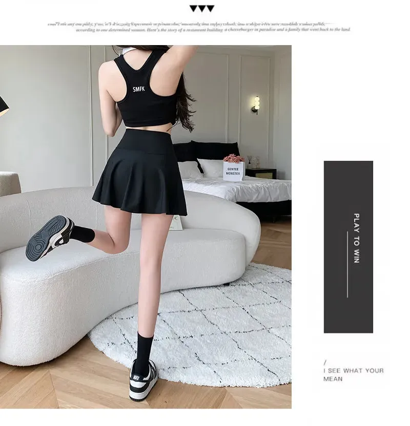 Fitness Yoga Pants With Skirt Two Pieces Sport Legging Gym Push Up