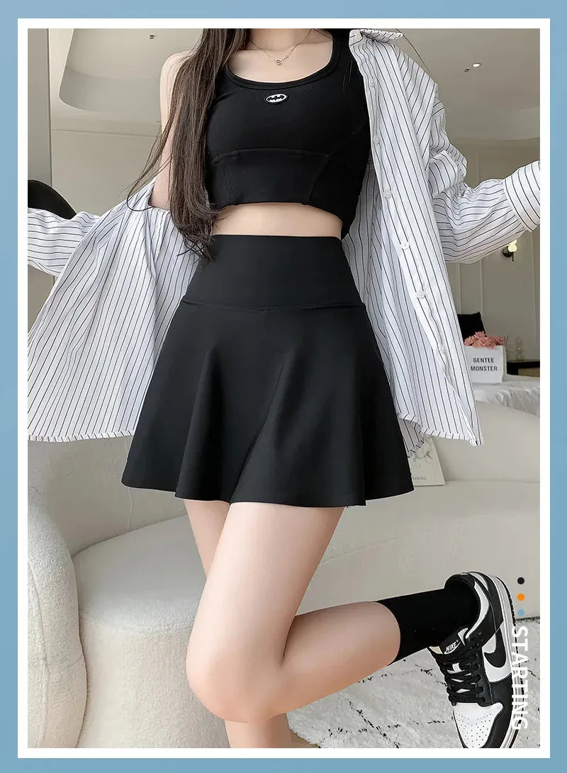 Fitness Yoga Pants With Skirt Two Pieces Sport Legging Gym Push Up
