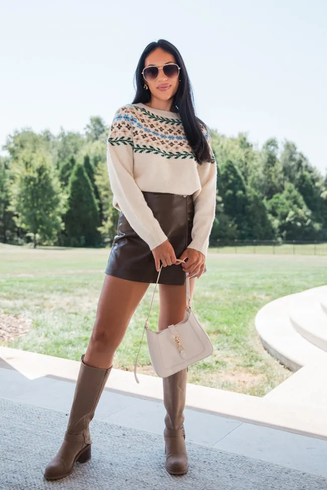 Floral Affair Ivory Multi Flower Fair Isle Sweater FINAL SALE