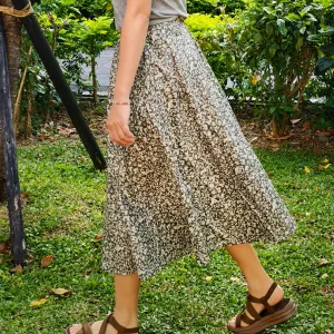 Forest Green Garden-Handmade Circle Skirt