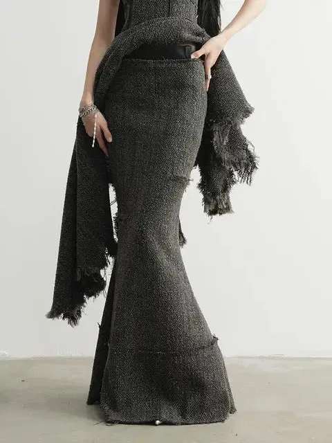 Frandie Long Freyed Skirt by Marigold Shadows