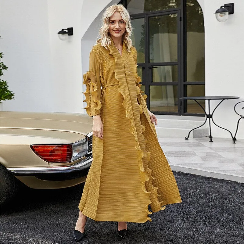 Frilly Dress Woman Ruffled Full Sleeve