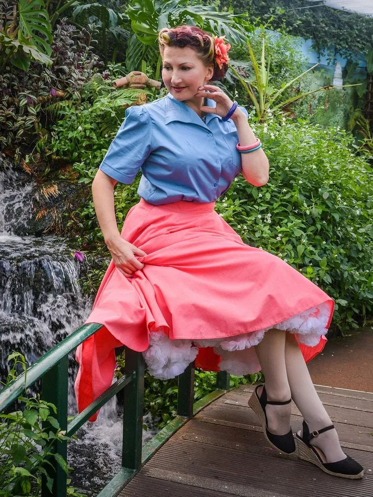 Full Circle Skirt - Juicy Raspberry Coral ONLY SIZE 8, 10 LEFT