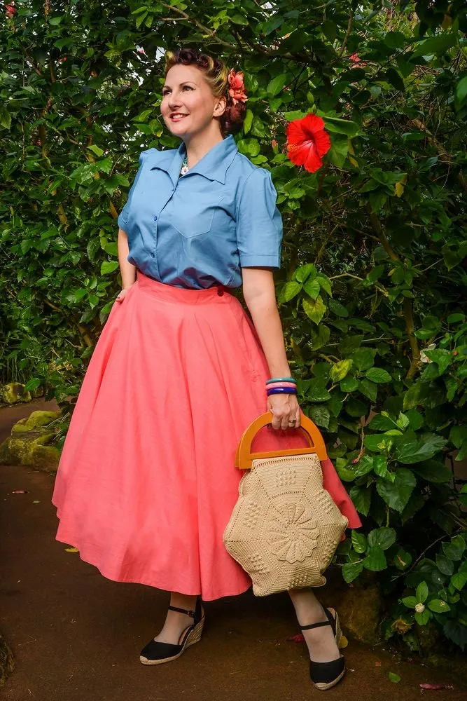 Full Circle Skirt - Juicy Raspberry Coral ONLY SIZE 8, 10 LEFT