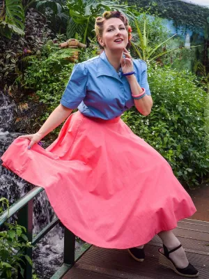 Full Circle Skirt - Juicy Raspberry Coral ONLY SIZE 8, 10 LEFT