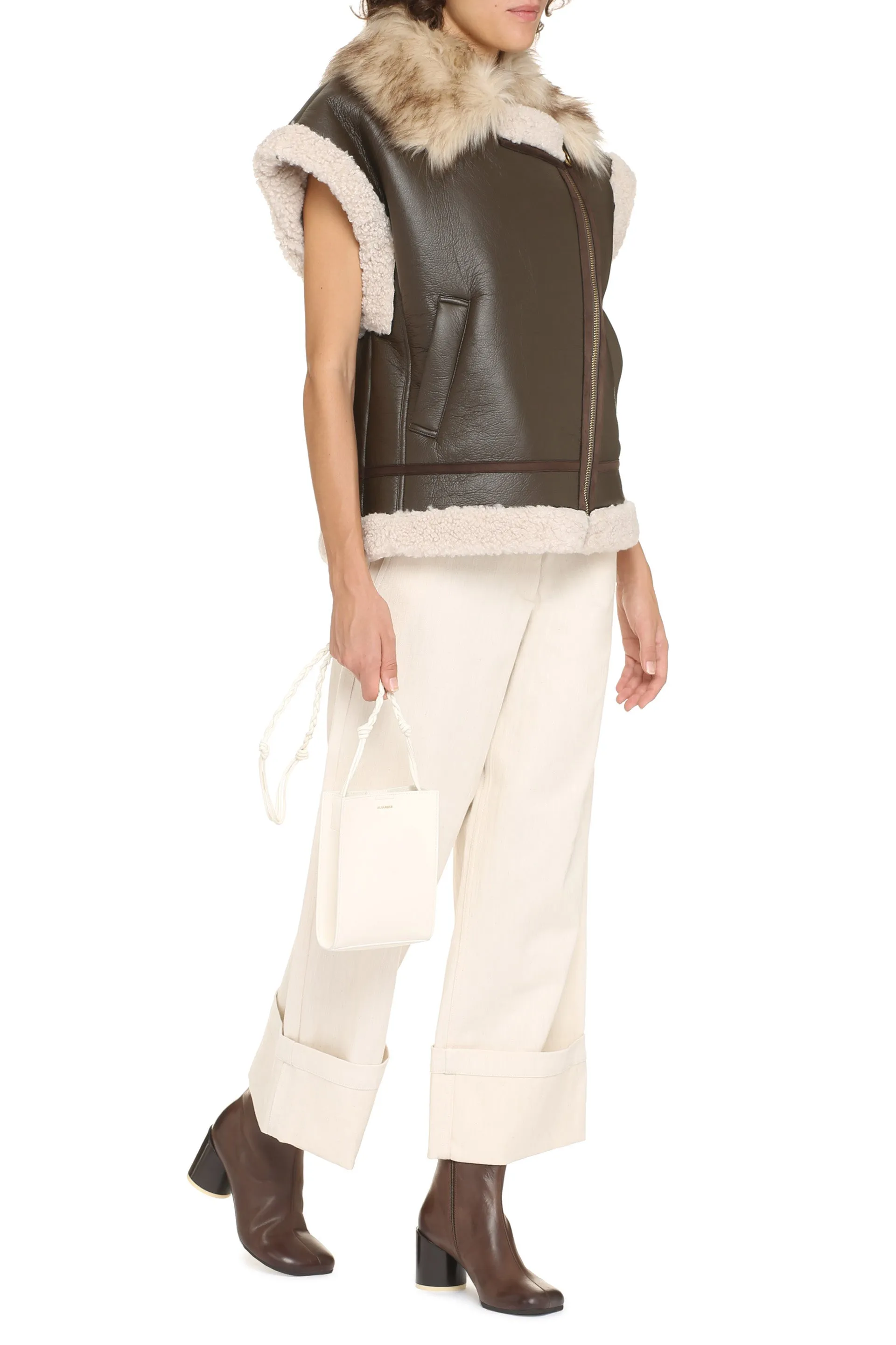 Gema faux sheepskin waistcoat