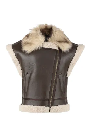 Gema faux sheepskin waistcoat