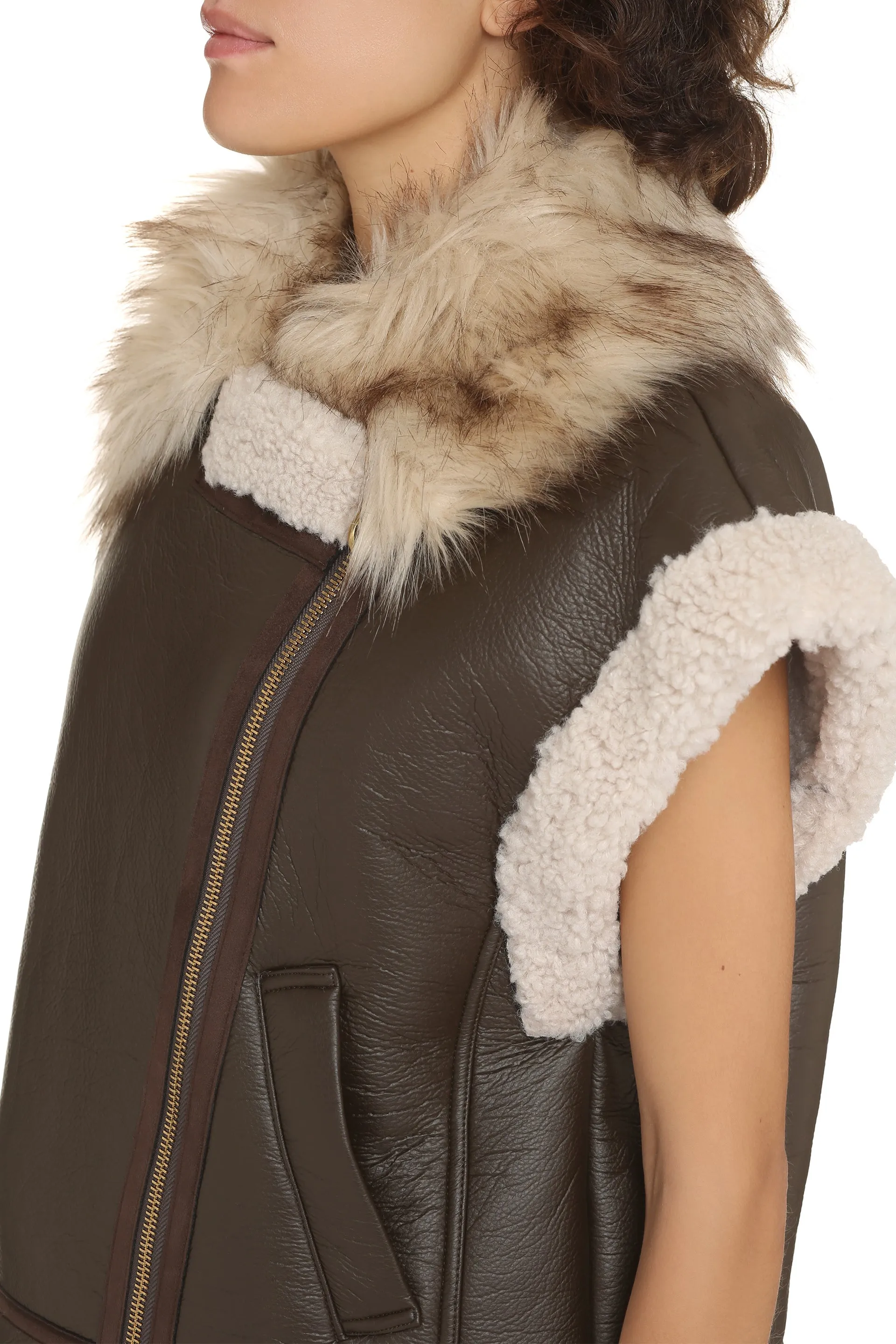 Gema faux sheepskin waistcoat