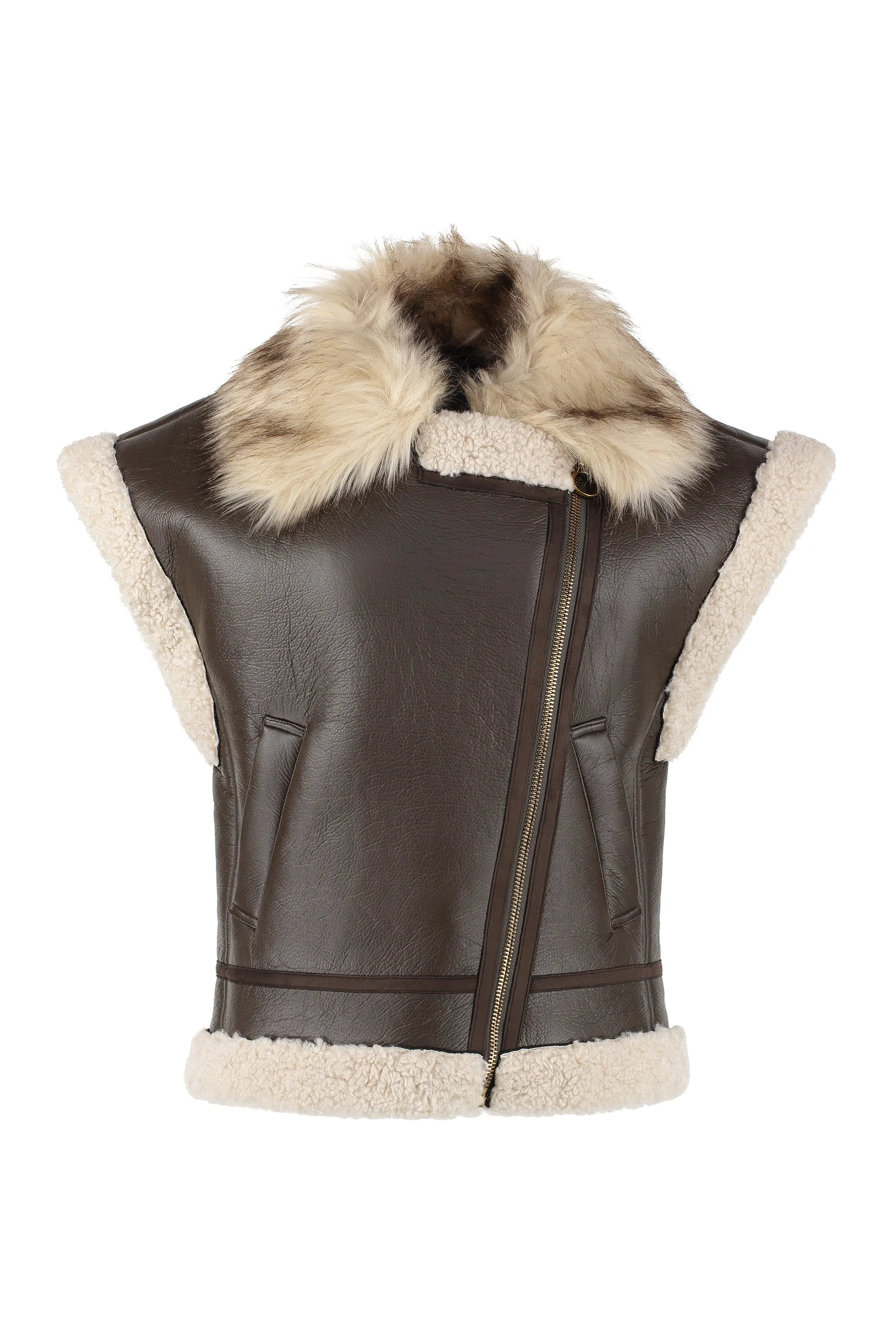 Gema faux sheepskin waistcoat