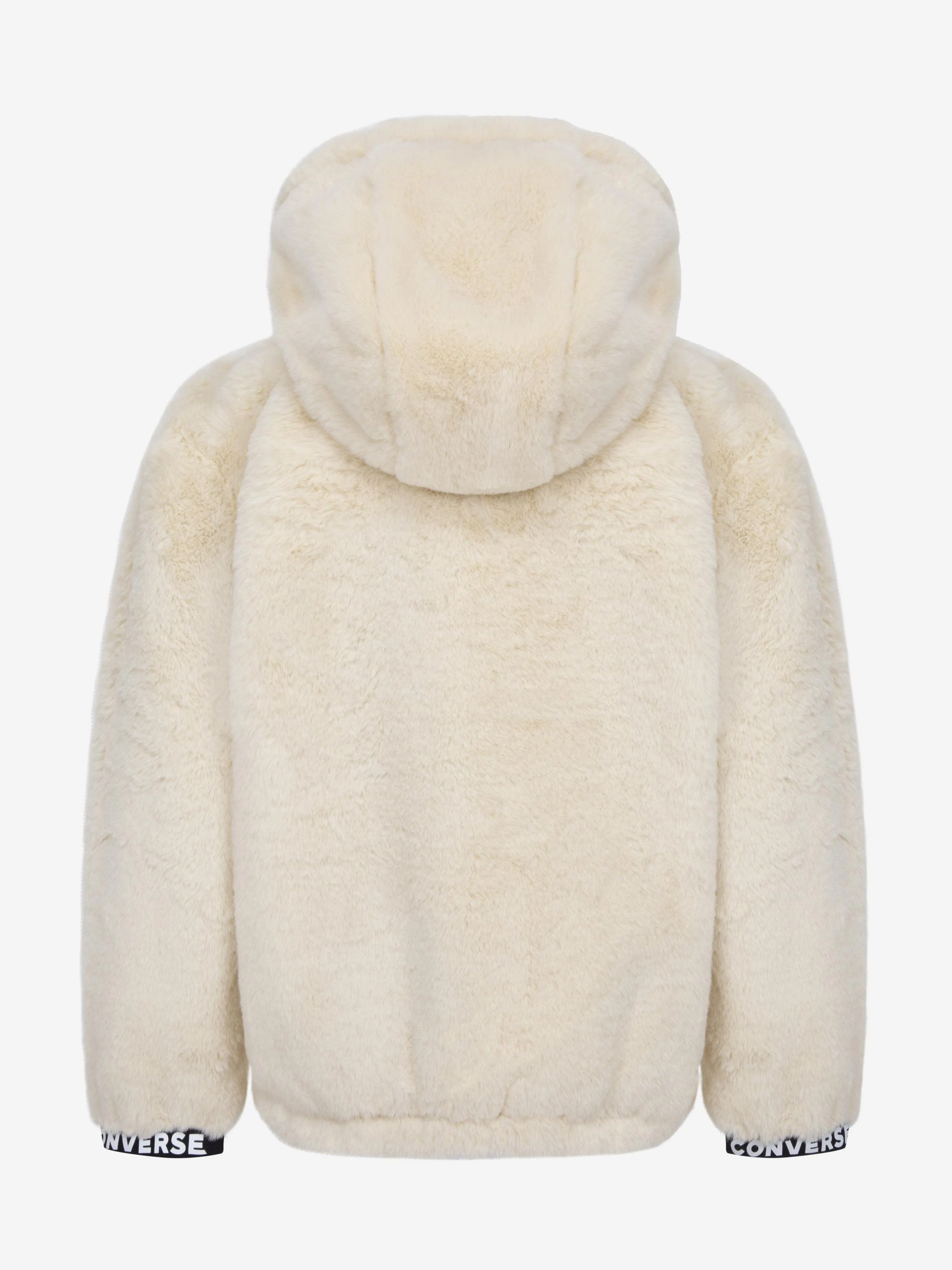 Girls Faux Fur Jacket in Ivory