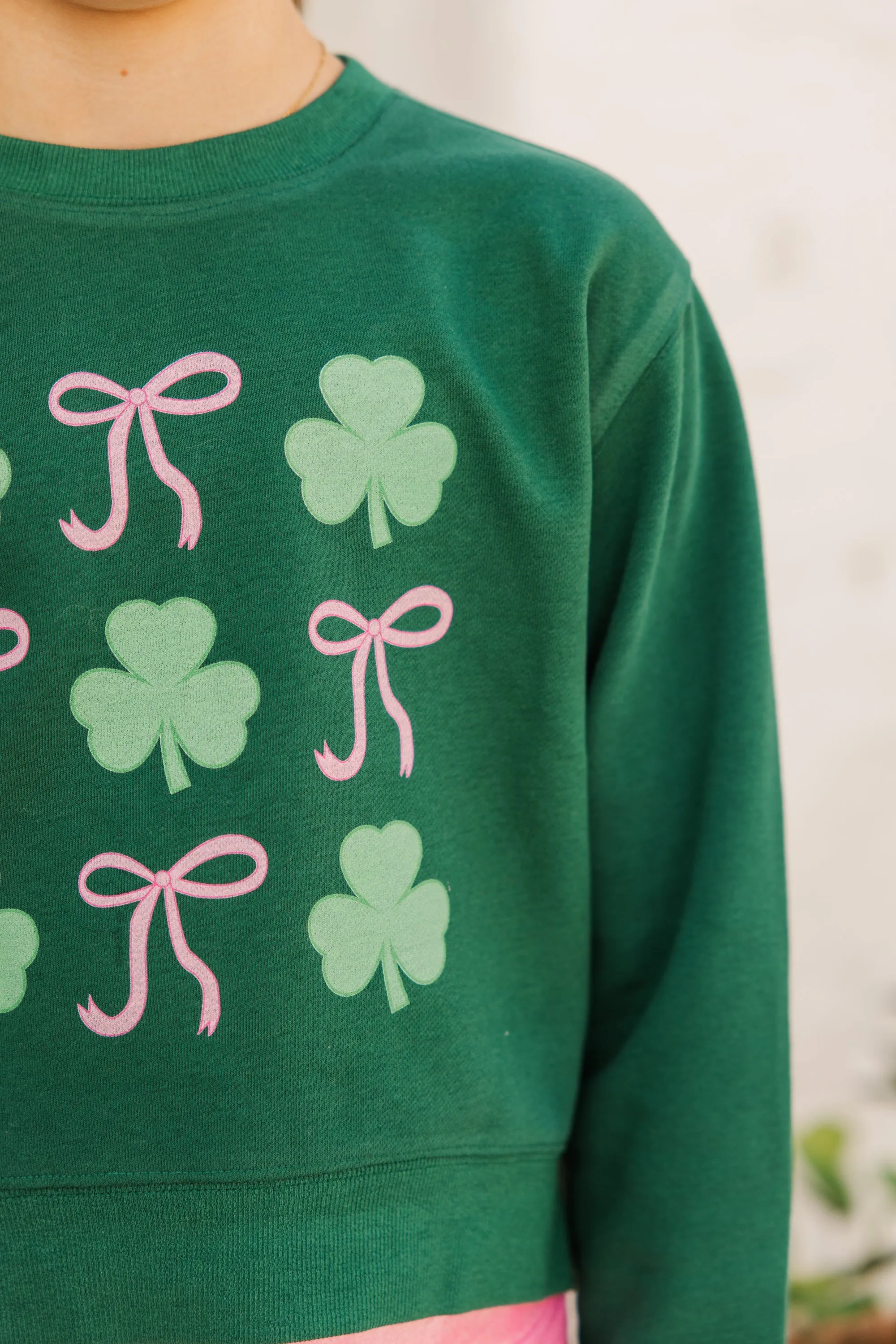 Girls: Lucky Era Emerald Graphic Sweatshirt