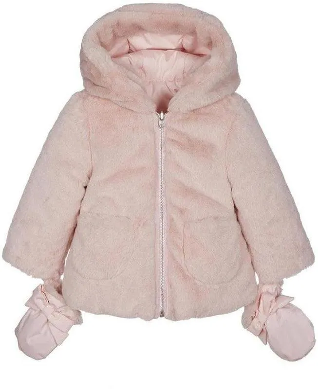 Girls Pink Fur Reversible Jacket