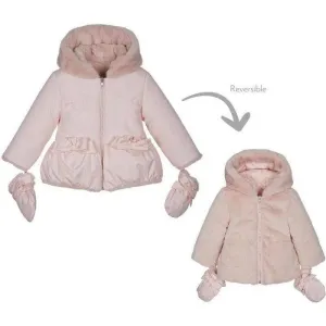 Girls Pink Fur Reversible Jacket