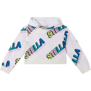 Girls White Logo Hoodie