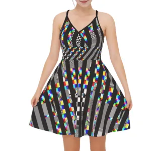 Glitch Stripe Cami Dress