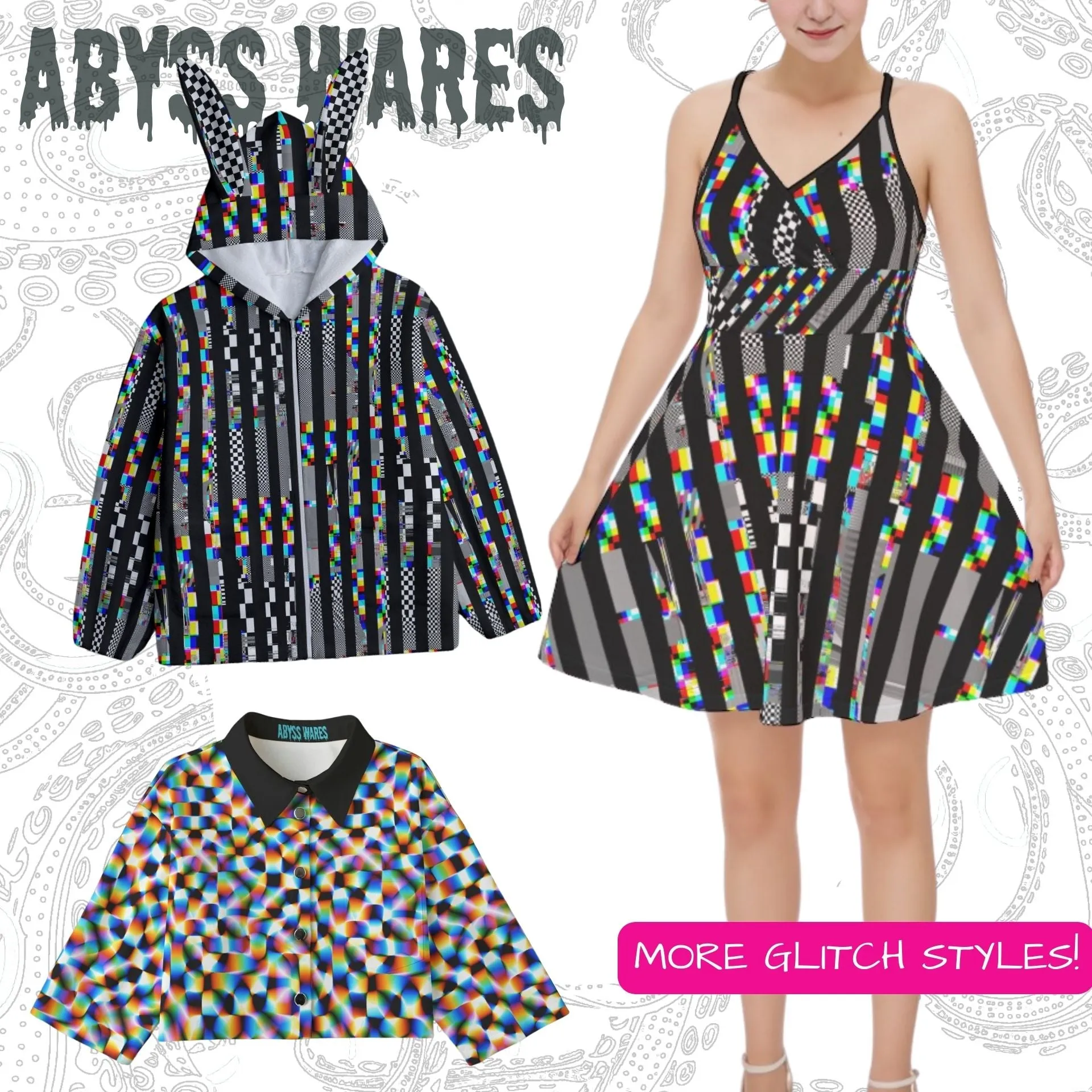 Glitch Stripe Cami Dress