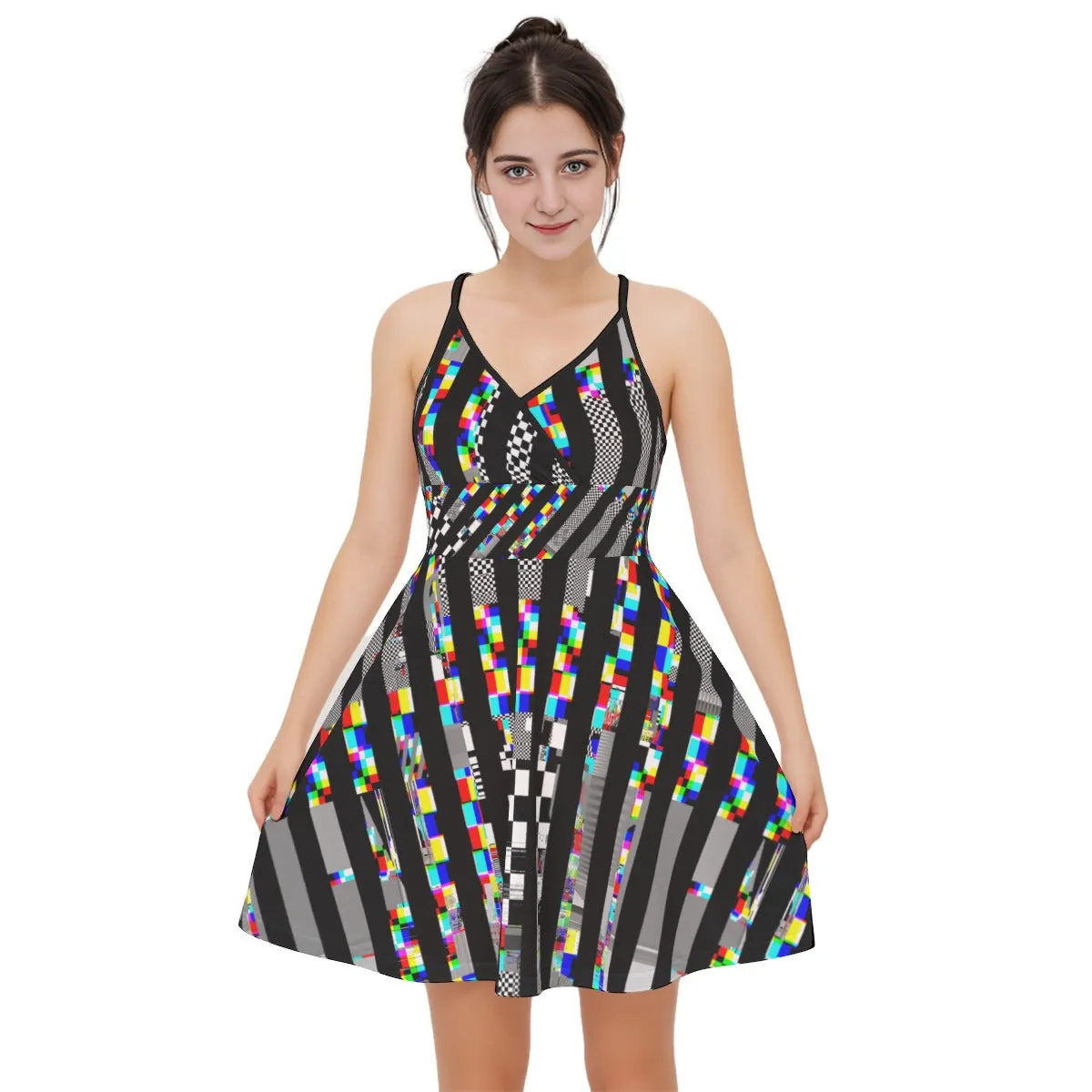 Glitch Stripe Cami Dress
