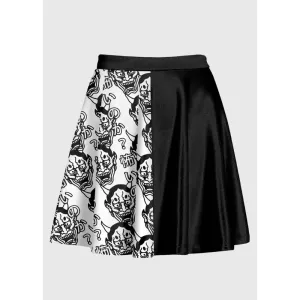 Gothic Circle Skirt Featuring Iconic Hannya Mask Design