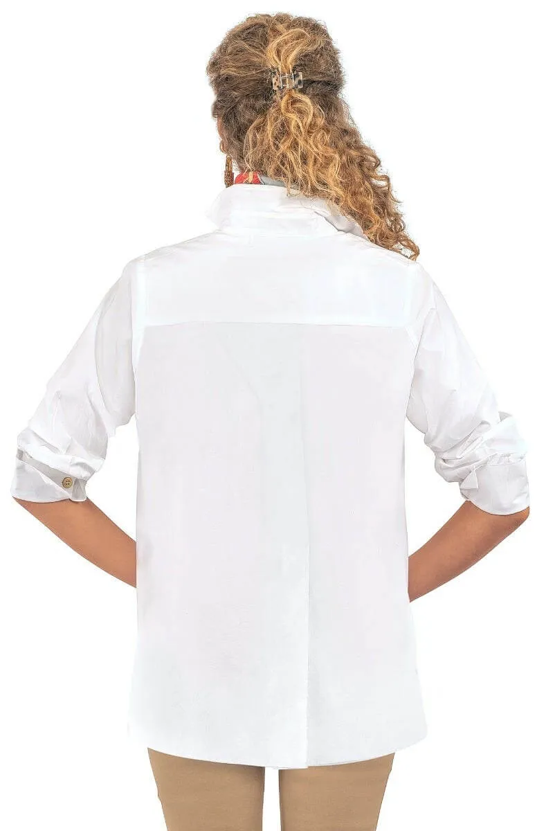 Gretchen Scott Designs 9-5 Cotton Poplin Shirt - Solid White