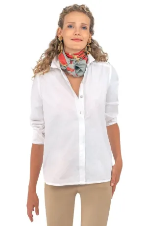 Gretchen Scott Designs 9-5 Cotton Poplin Shirt - Solid White