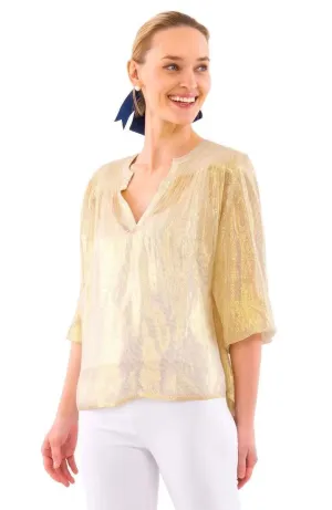 Gretchen Scott Designs Metallic Smock - Glinda Lurex - Gold - FINAL SALE