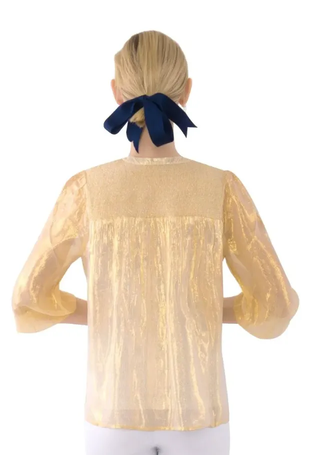 Gretchen Scott Designs Metallic Smock - Glinda Lurex - Gold - FINAL SALE