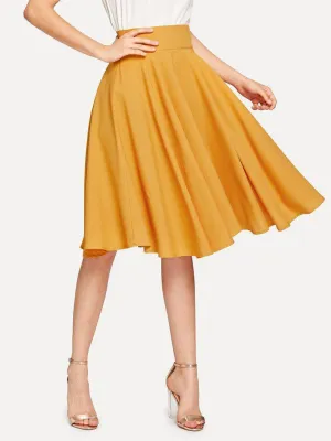 High Rise Wide Waistband Circle Skirt