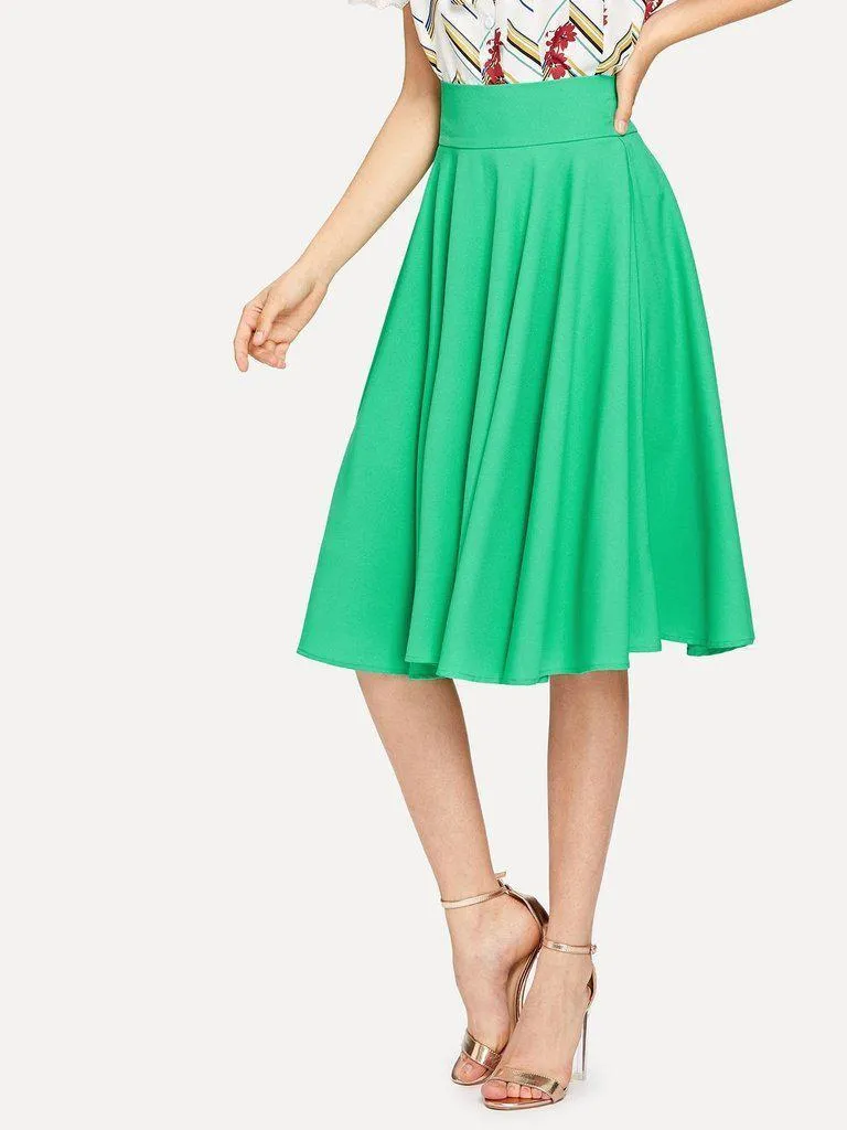 High Rise Wide Waistband Circle Skirt