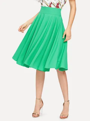 High Rise Wide Waistband Circle Skirt