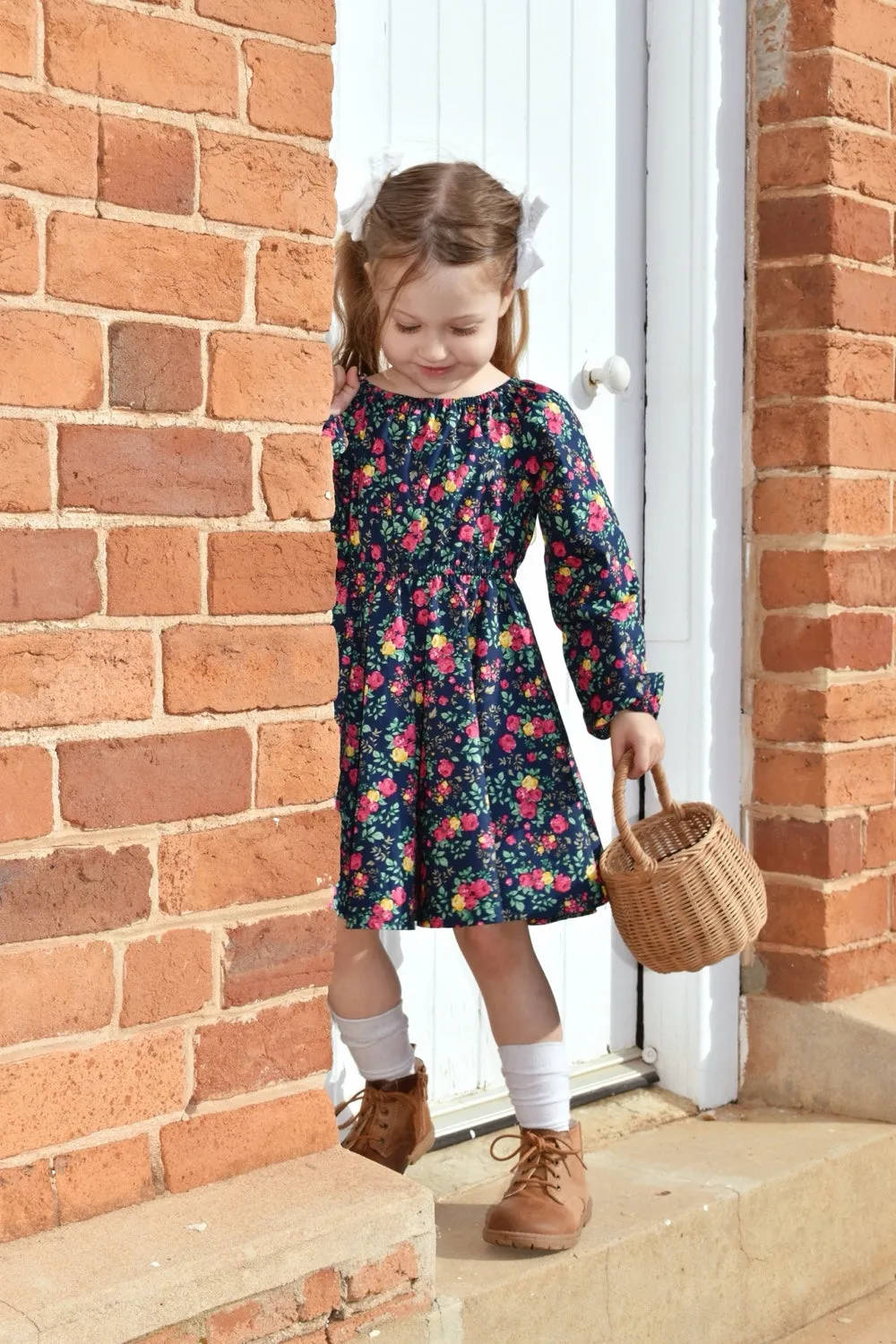 High Waisted Twirling Dress | Savannah Anne in Navy