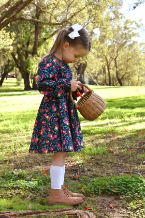 High Waisted Twirling Dress | Savannah Anne in Navy