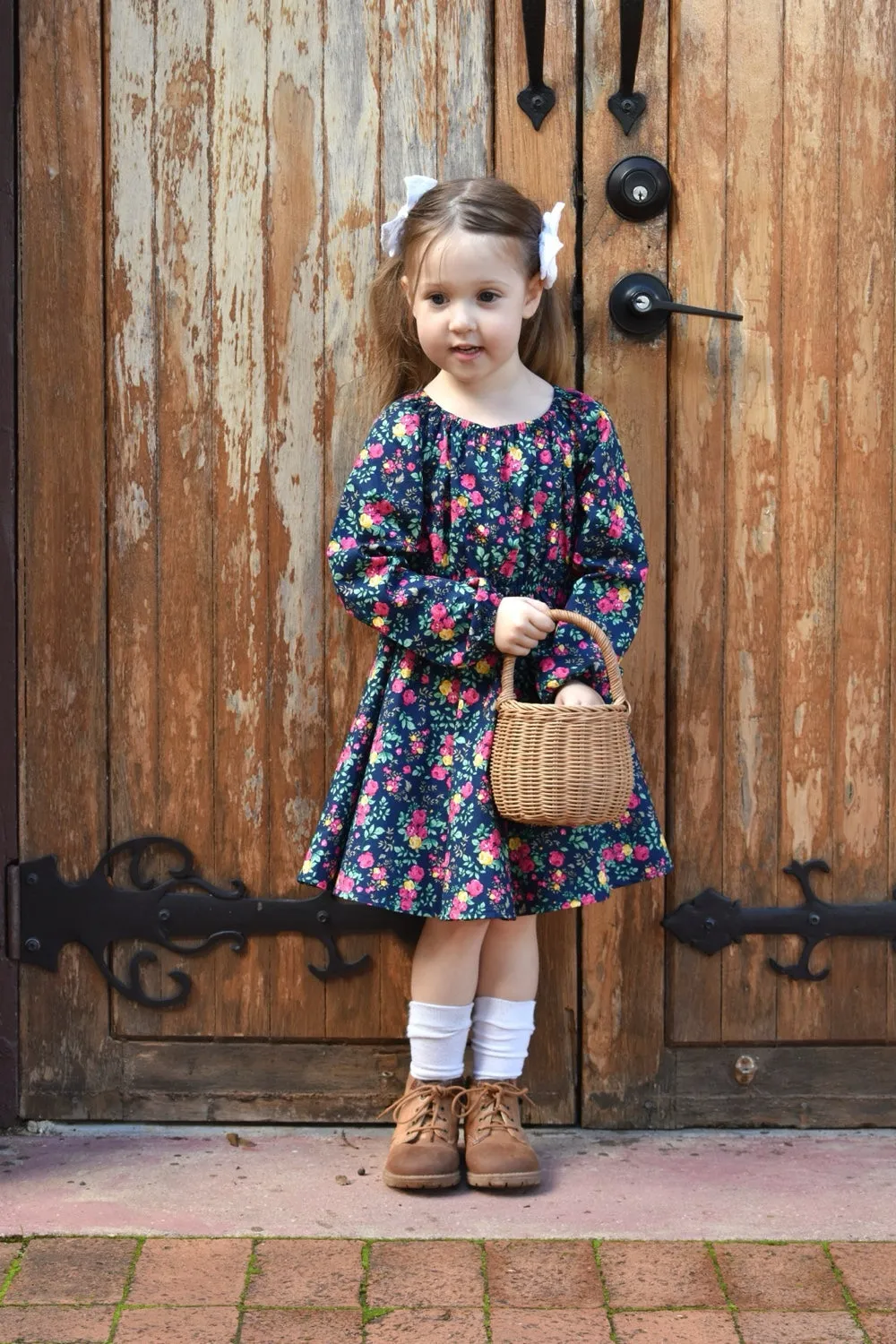 High Waisted Twirling Dress | Savannah Anne in Navy