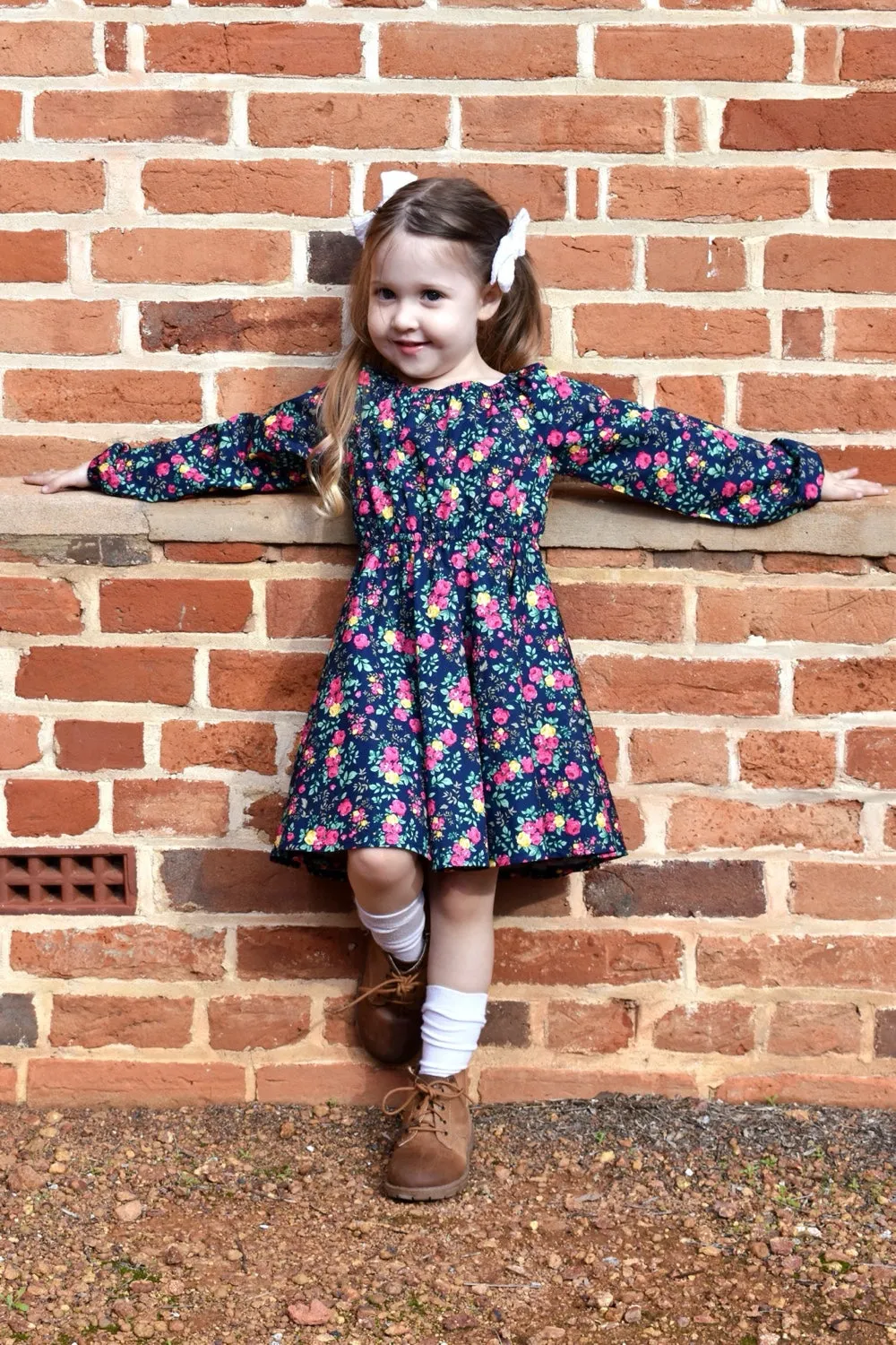 High Waisted Twirling Dress | Savannah Anne in Navy