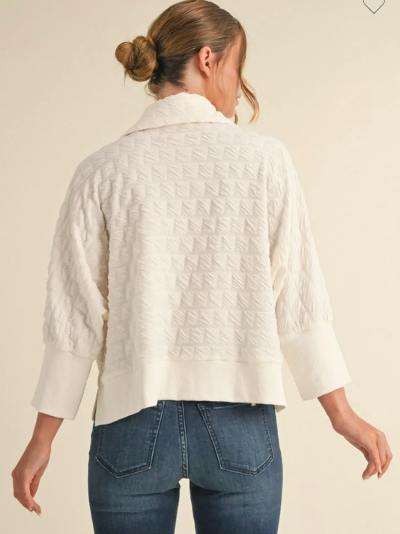 Ivory Textured Collared Top