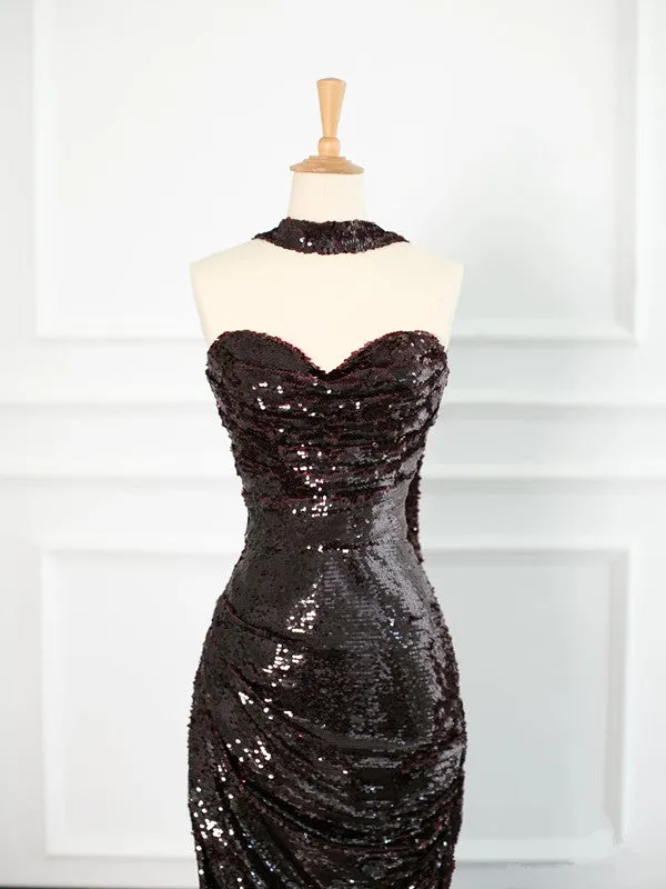 JazzHer Sexy Sheath Strapless Sequin Prom Dresses Party Evening Dress With Ruffles (PRE-ORDER)