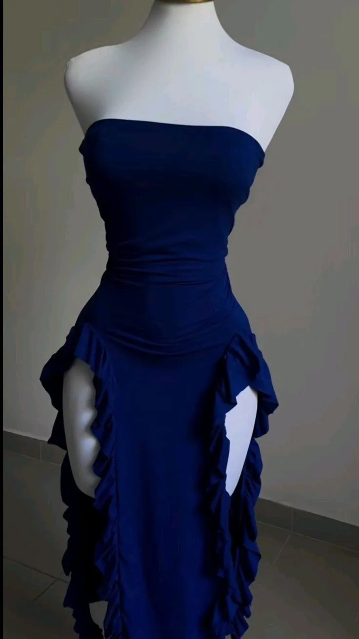 JazzHer Sexy Sheath Strapless Slit Prom Dresses Homecoming Dress (PRE-ORDER)