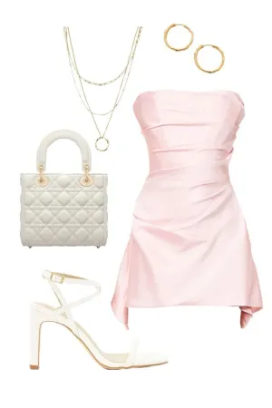 JazzHer Simple Sheath Strapless Pink Short Tight Homecoming Dresses With Ruffles (PRE-ORDER)