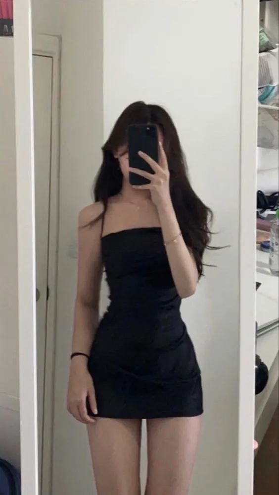 JazzHer Simple Sheath Straps Black Short Homecoming Dresses Birthday Outfit (PRE-ORDER)