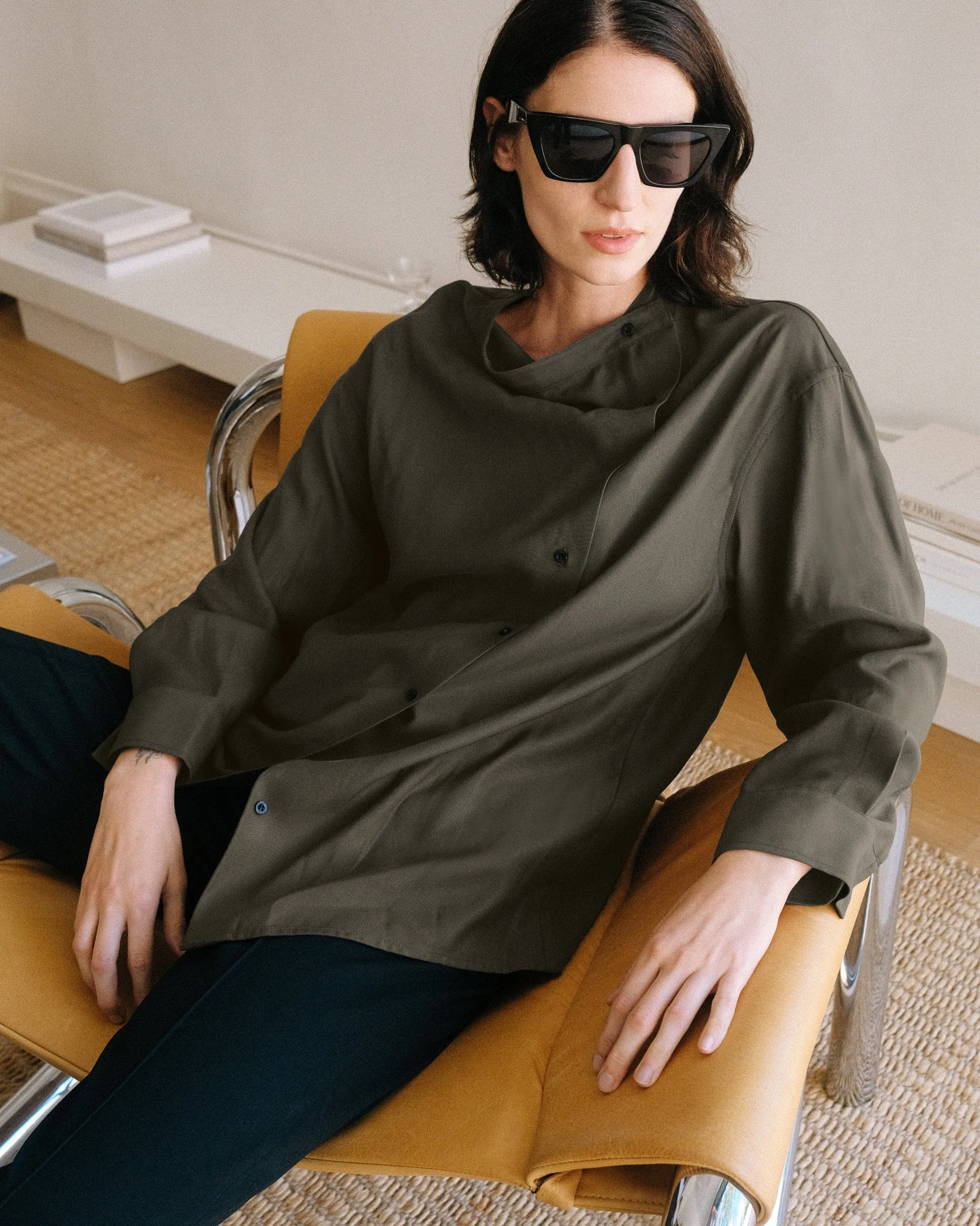 Jemima Wrap-Neck Tencel Blouse
