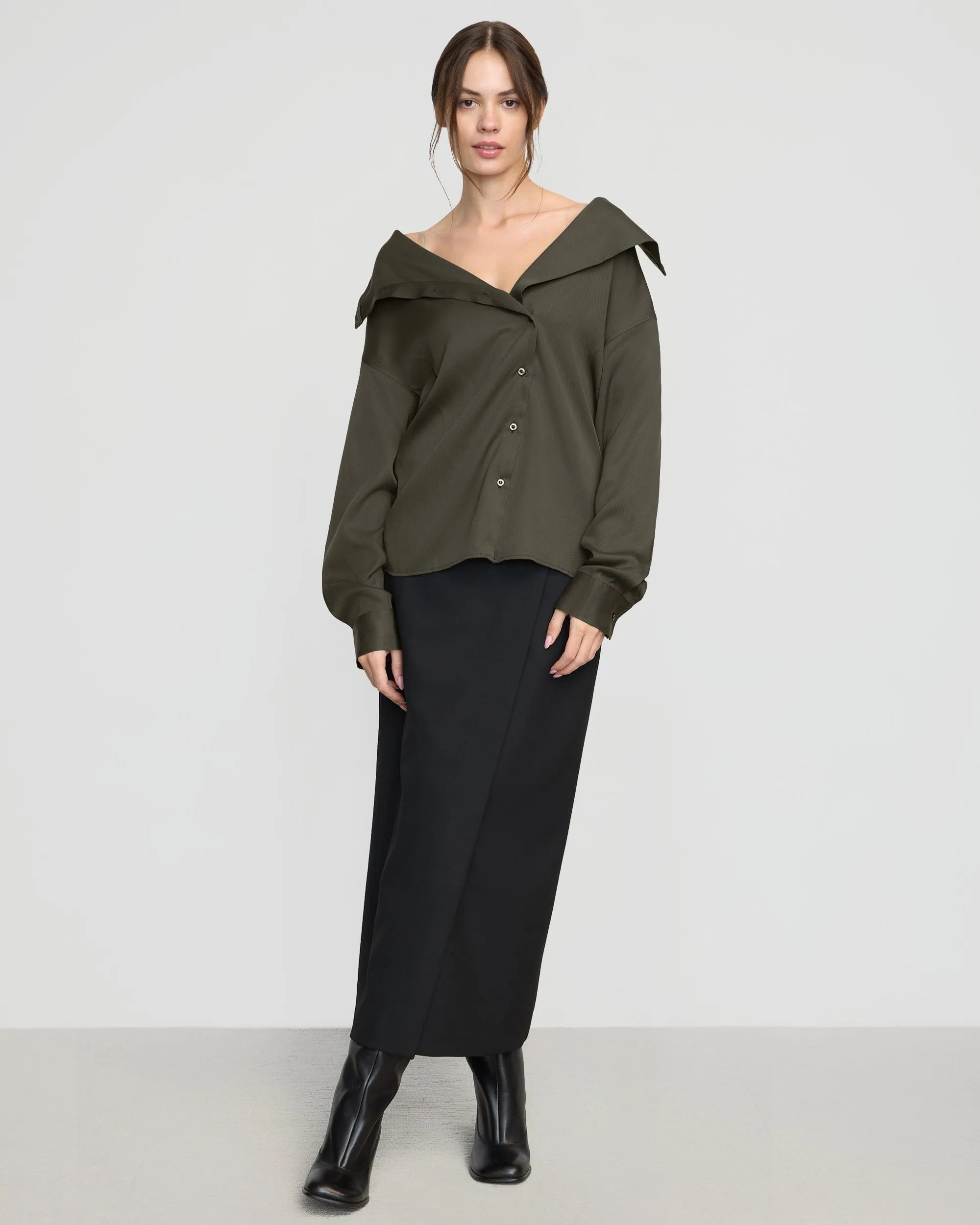 Jemima Wrap-Neck Tencel Blouse