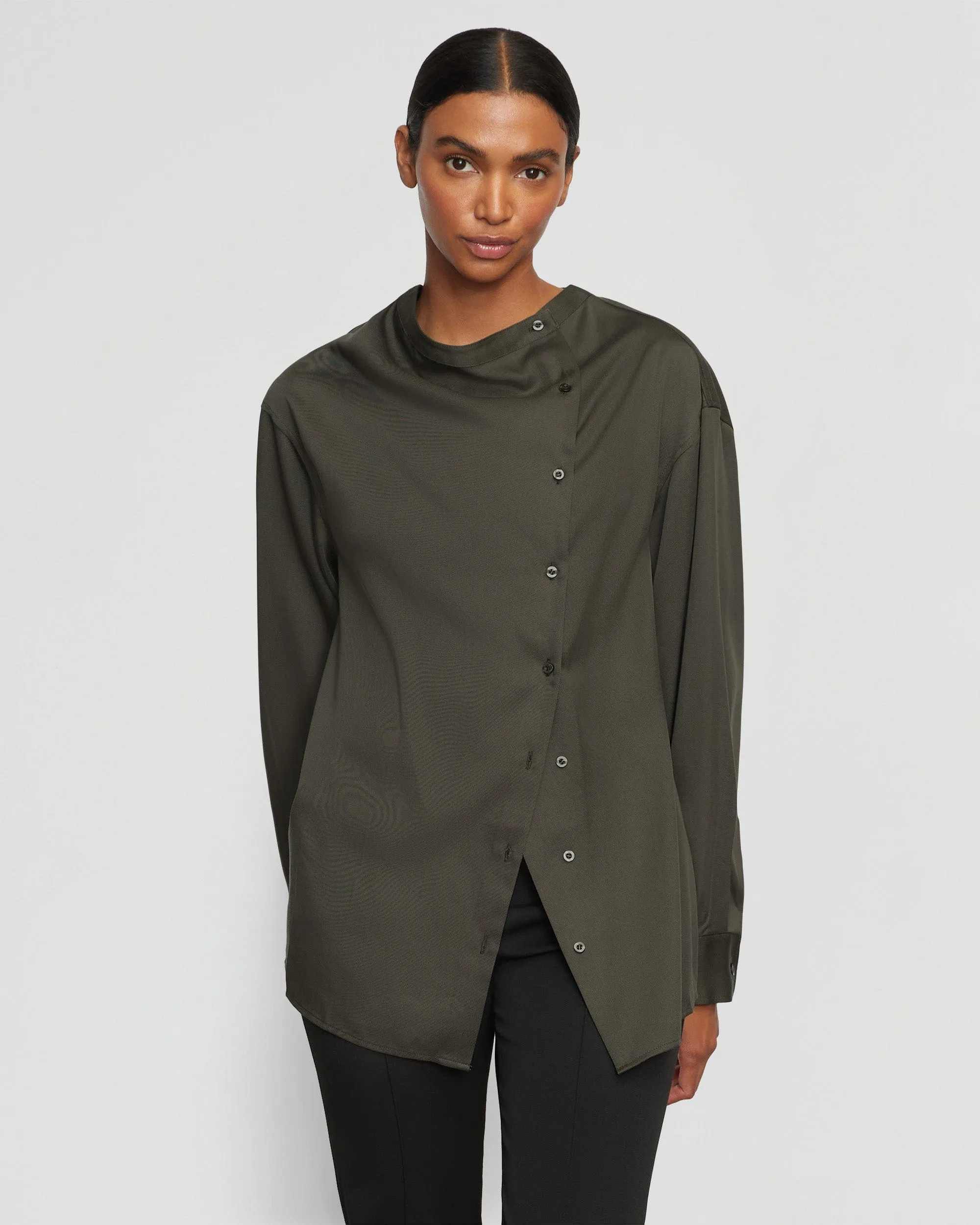 Jemima Wrap-Neck Tencel Blouse