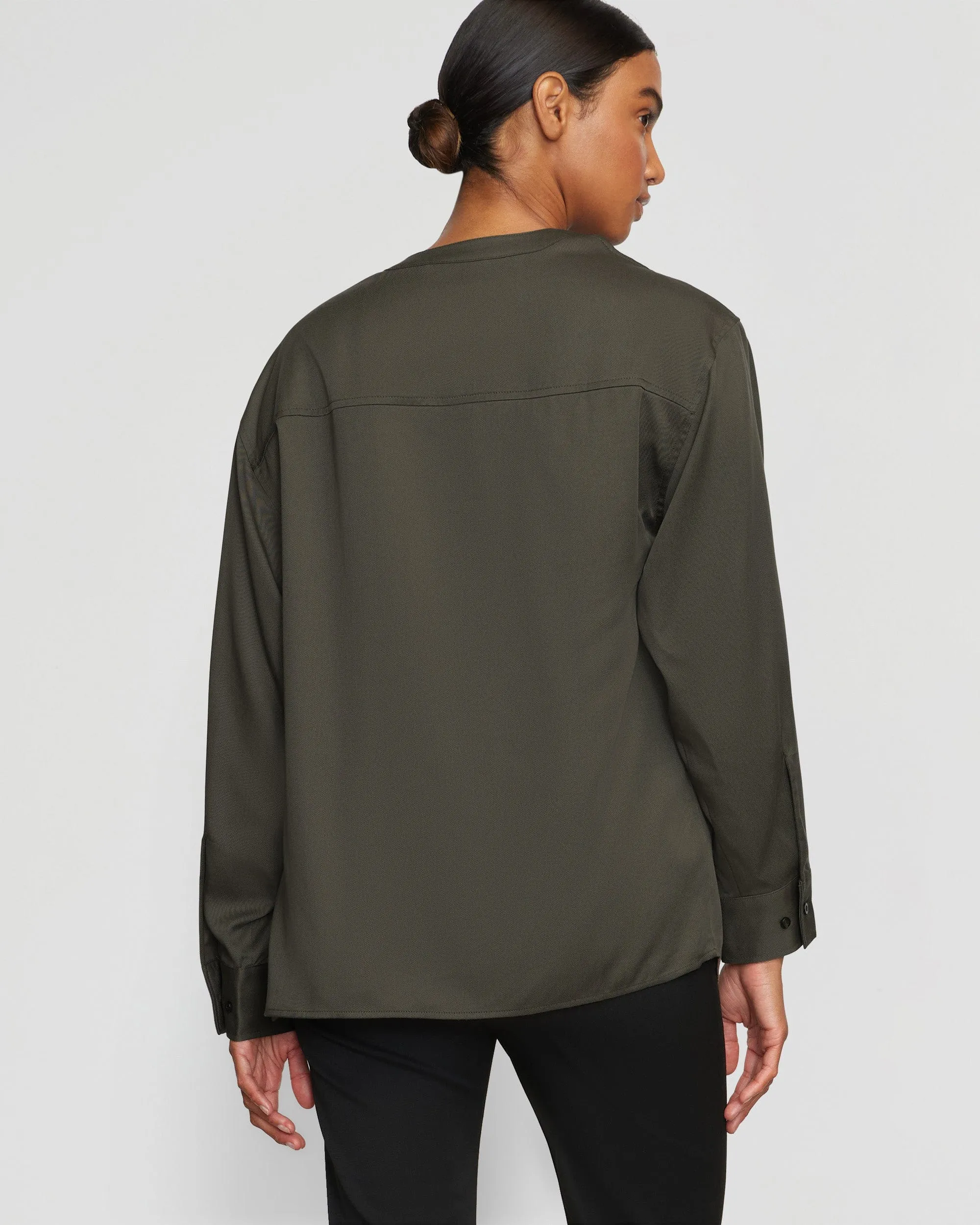 Jemima Wrap-Neck Tencel Blouse