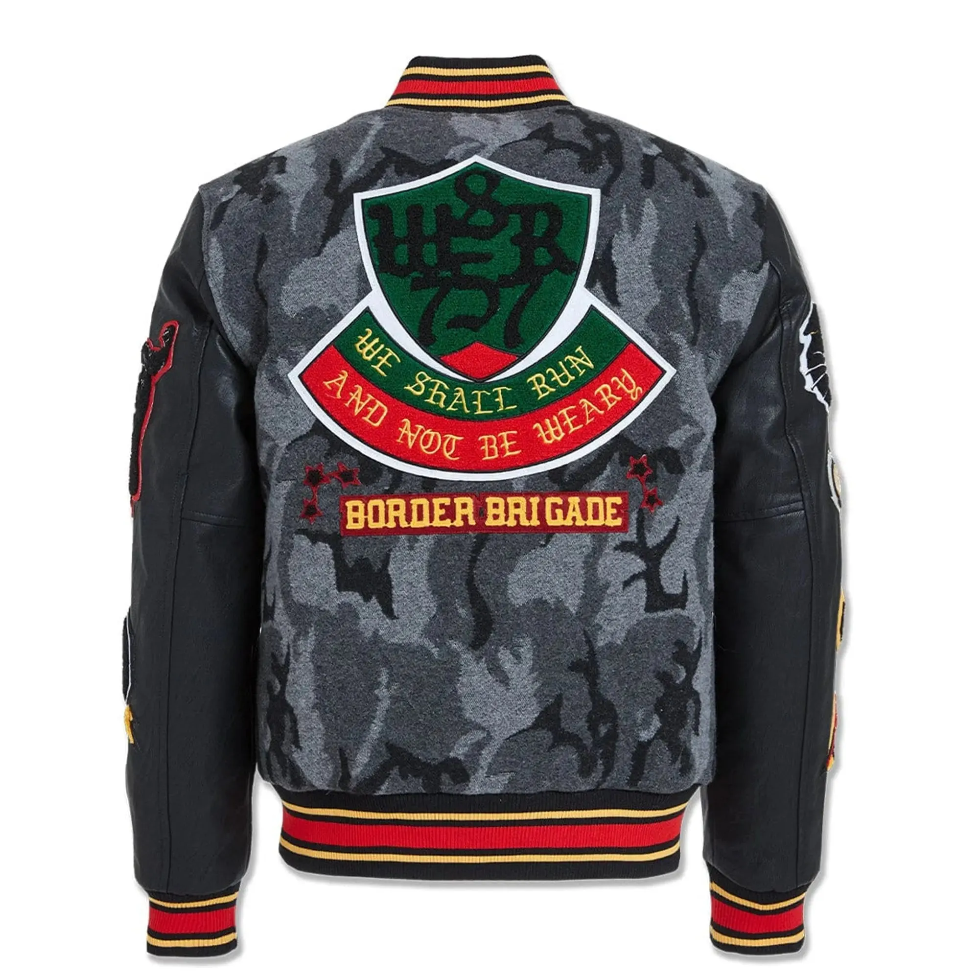 Jordan Craig Men Hellcat Varsity Jackets (Black Camo)