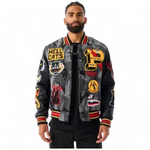 Jordan Craig Men Hellcat Varsity Jackets (Black Camo)