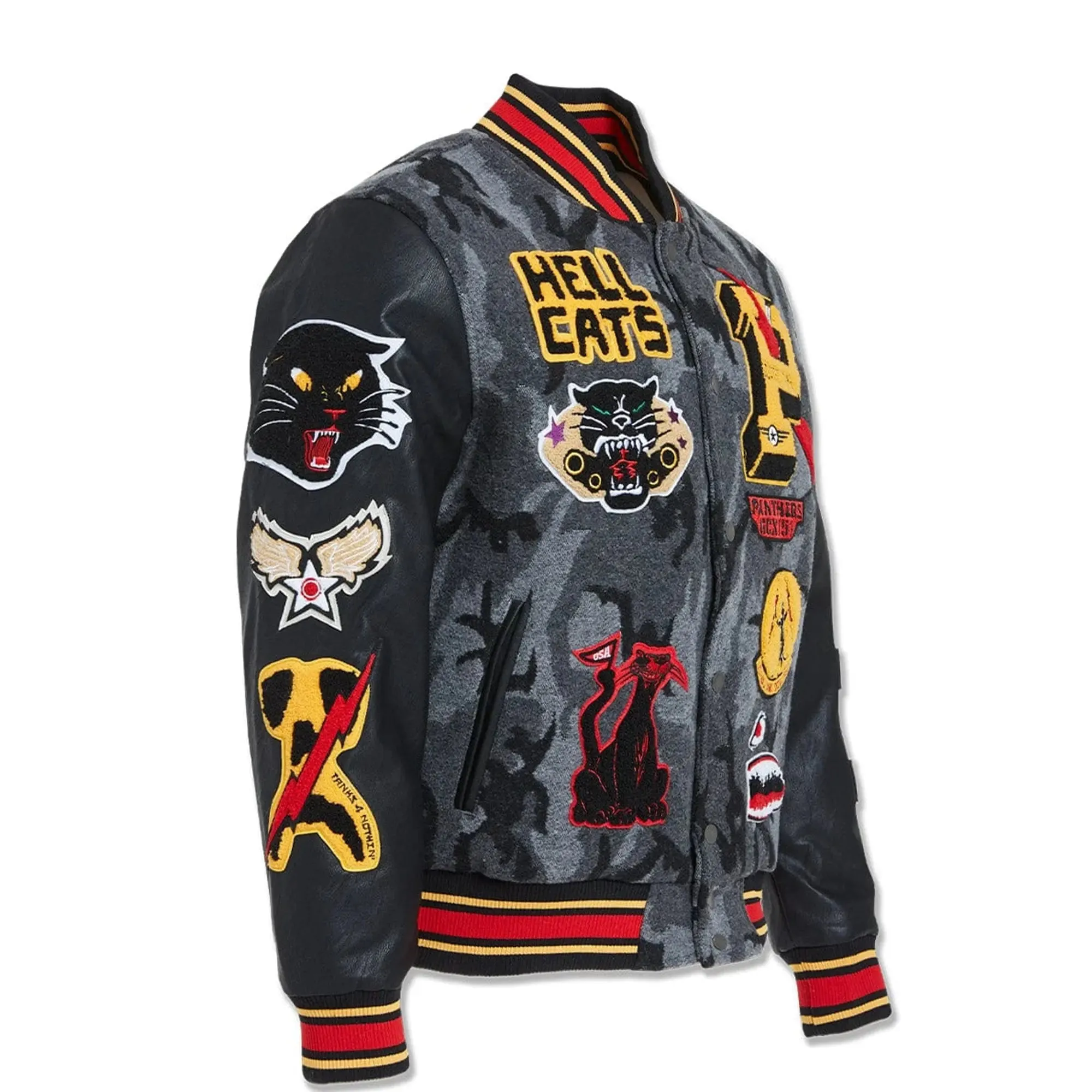 Jordan Craig Men Hellcat Varsity Jackets (Black Camo)