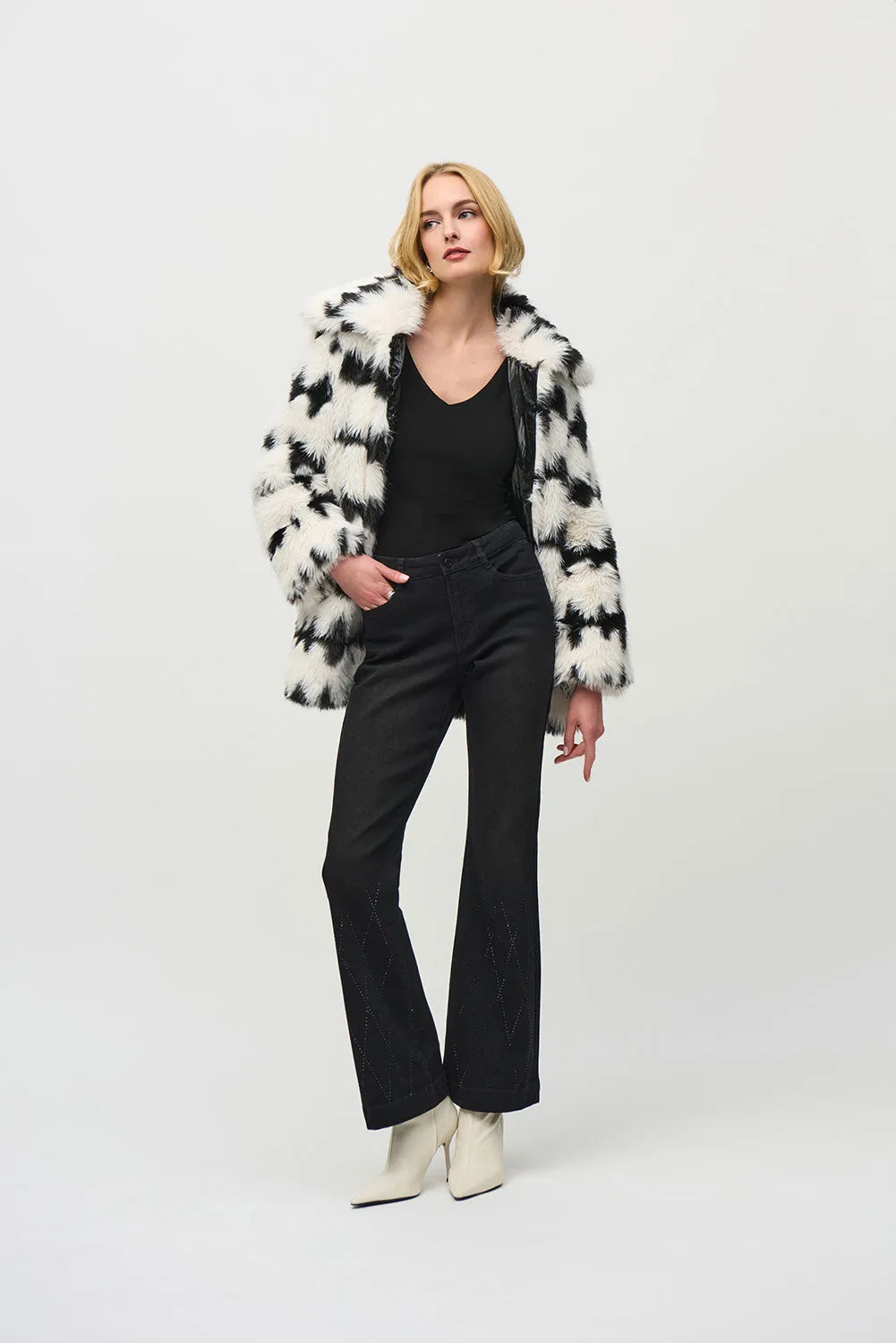 Joseph Ribkoff Reversible Faux Fur Coat Jr244900