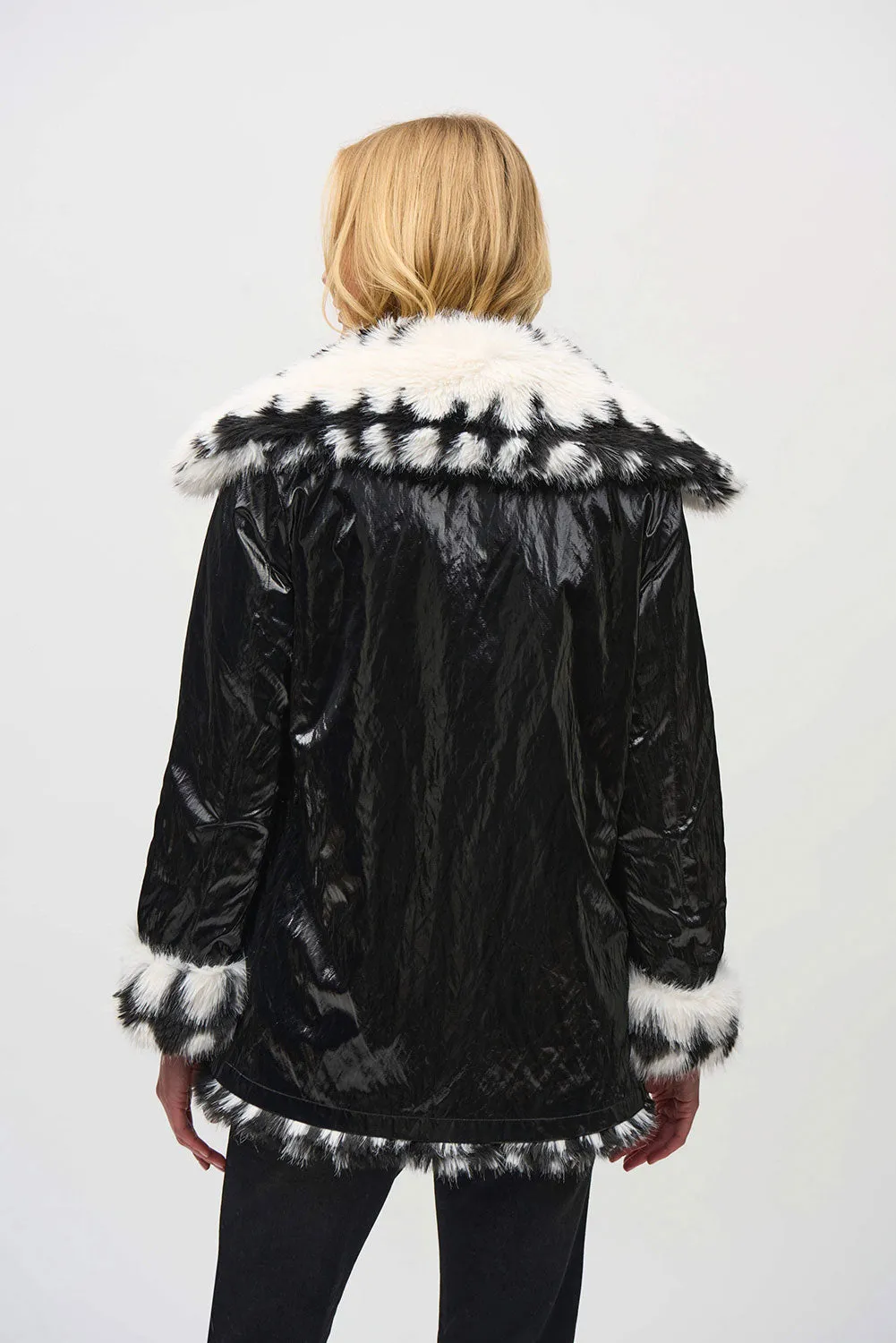 Joseph Ribkoff Reversible Faux Fur Coat Jr244900