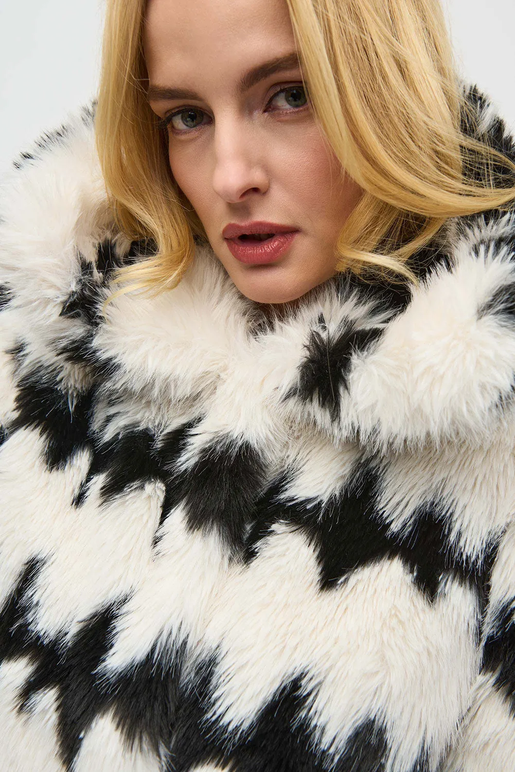 Joseph Ribkoff Reversible Faux Fur Coat Jr244900