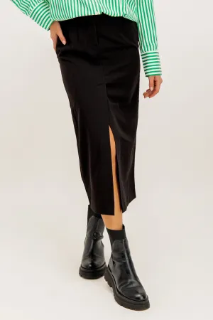 Josie High Waisted Slit Black Skirt